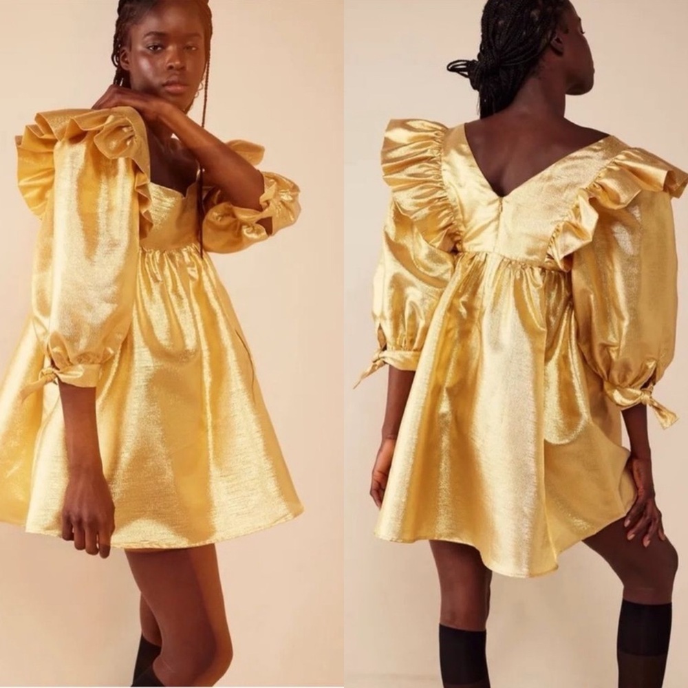Free People Gold Mini Dress